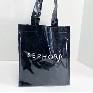 Sephora Small Vinyl Tote Bag Black & White